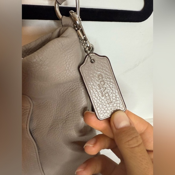 COACH GRAY LEATHER ISABELLE SHOULDER BAG - Picture 3 of 9